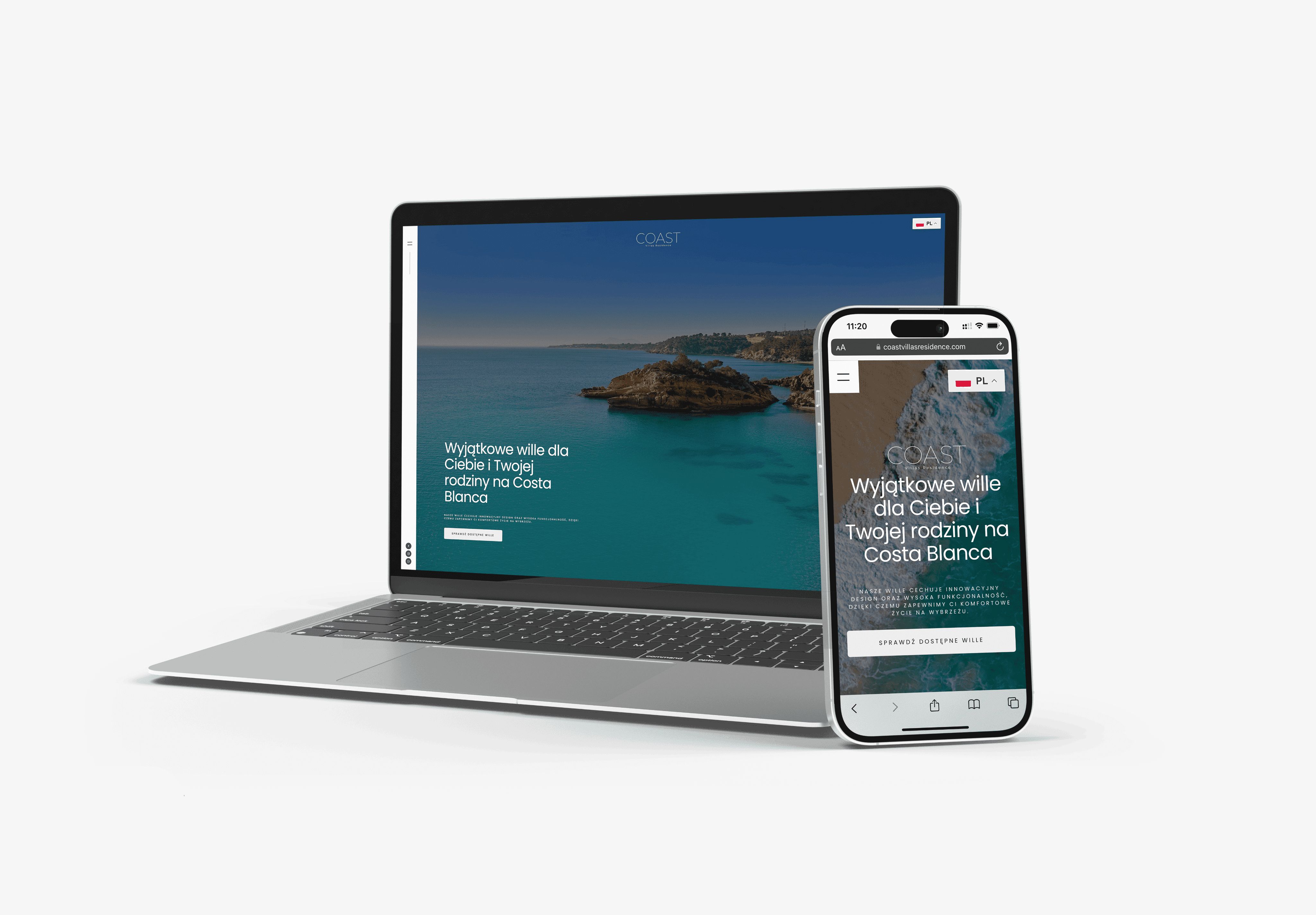 Coast Villas Residence — website for a property development